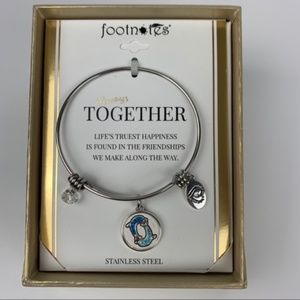 Footnotes stainless steel expandable bracelet